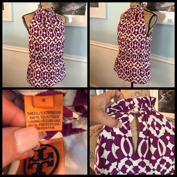 Tory Burch Tops - Tory Burch size 8 sleeveless top w Vibrant purple